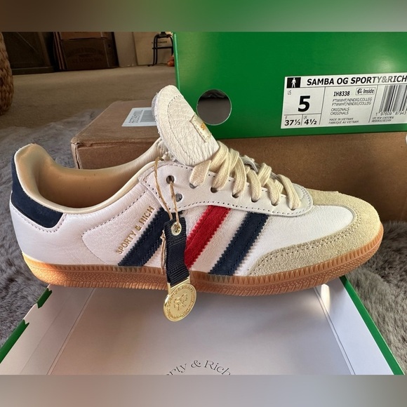 Adidas X Sporty & Rich Olympic Samba OG red-blue gum unisex New - Picture 2 of 15